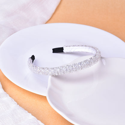 Vogue Hair Accessories Crystal Beaded Plastic Fancy Party Wedding Hairband For Girls