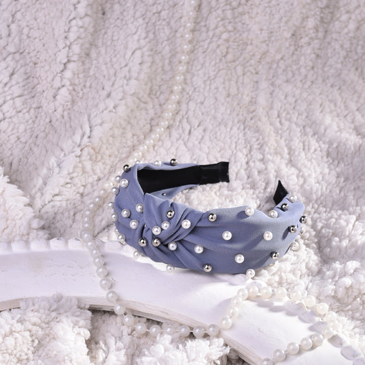 Vogue Hair Accessories Grey fabric Pearl Hairband
