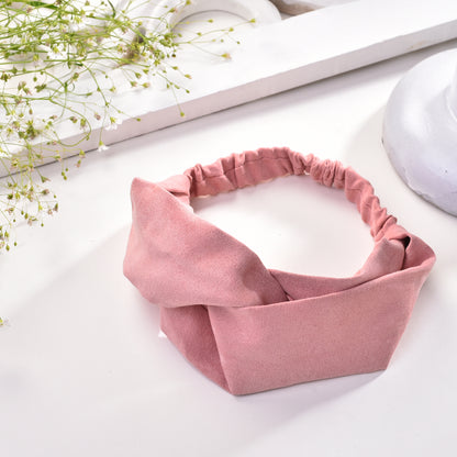 Vogue Hair Accessories Solid Suede Fabric Knot Stretchable Hairband and Headband for Women