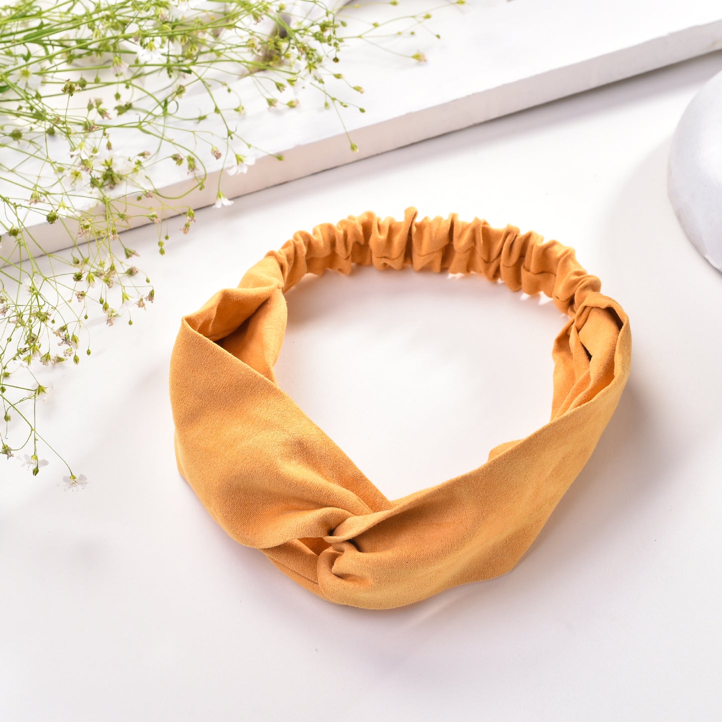 Vogue Hair Accessories Solid Suede Fabric Knot Stretchable Hairband and Headband for Women