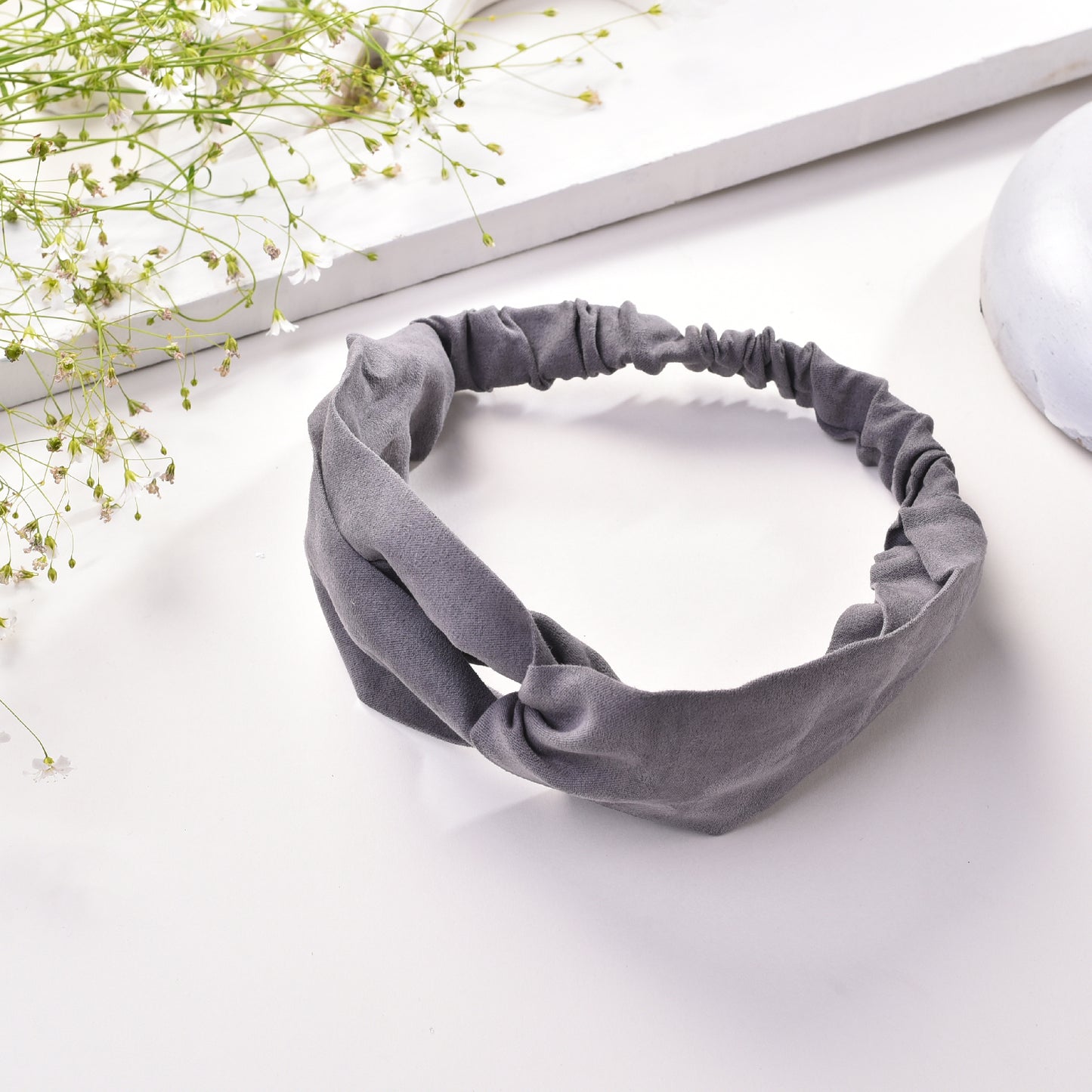 Vogue Hair Accessories Solid Suede Fabric Knot Stretchable Hairband and Headband for Women