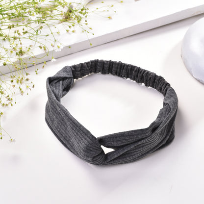 Vogue Hair Accessories Solid Nylon Fabric Knot Stretchable Hairband for Girls and Women, Pack of 1