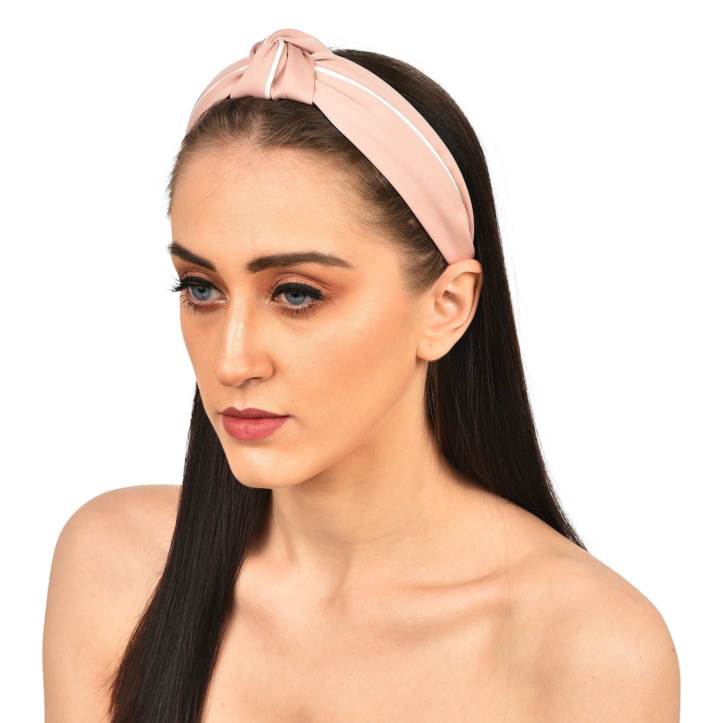Vogue Hair Accessories Solid Fabric Knot with Piping Plastic Hairband Headband for Girls and Women