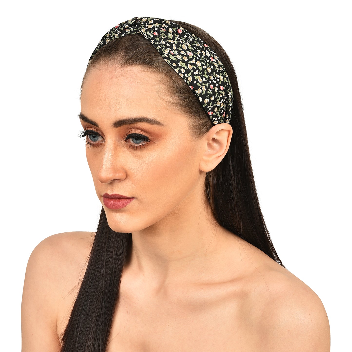 Vogue Hair Accessories Black Small Floral Fabric Hairband