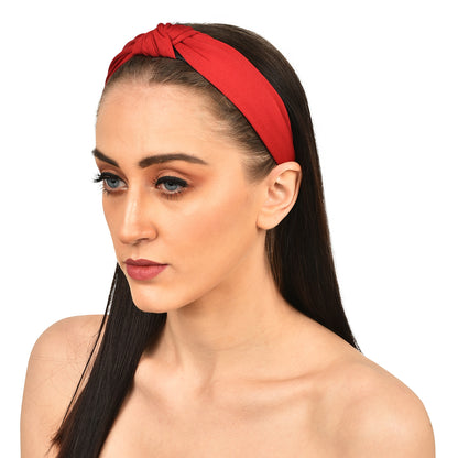 Vogue Hair Accessories Solid Fabric Knot Plastic Hairband for Girls and Women