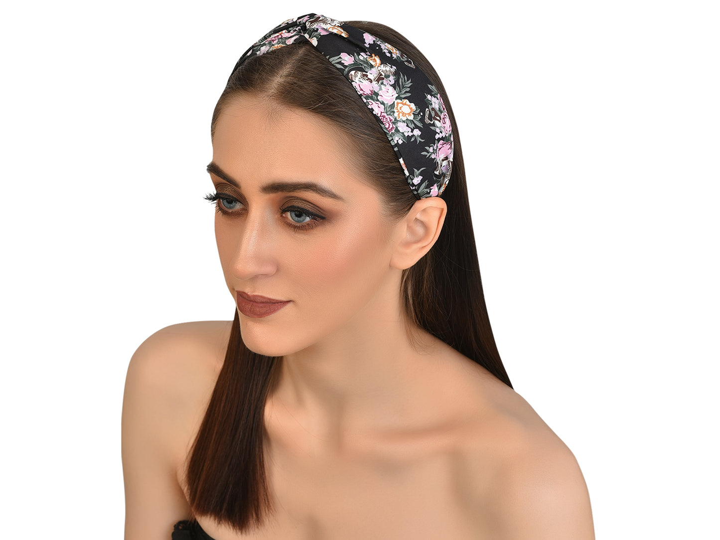 Vogue Hair Accessories Black Floral Fabric Hairband