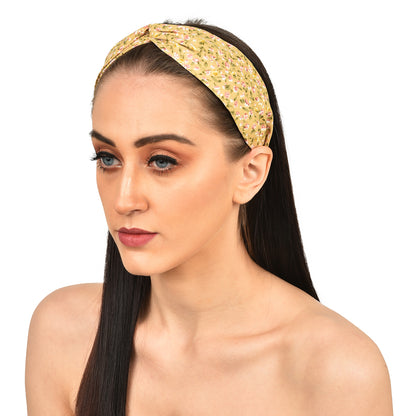 Vogue Hair Accessories Brown Small Floral Fabric Hairband