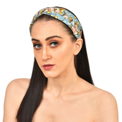 Vogue Hair Accessories Blue Floral Fabric Hairband