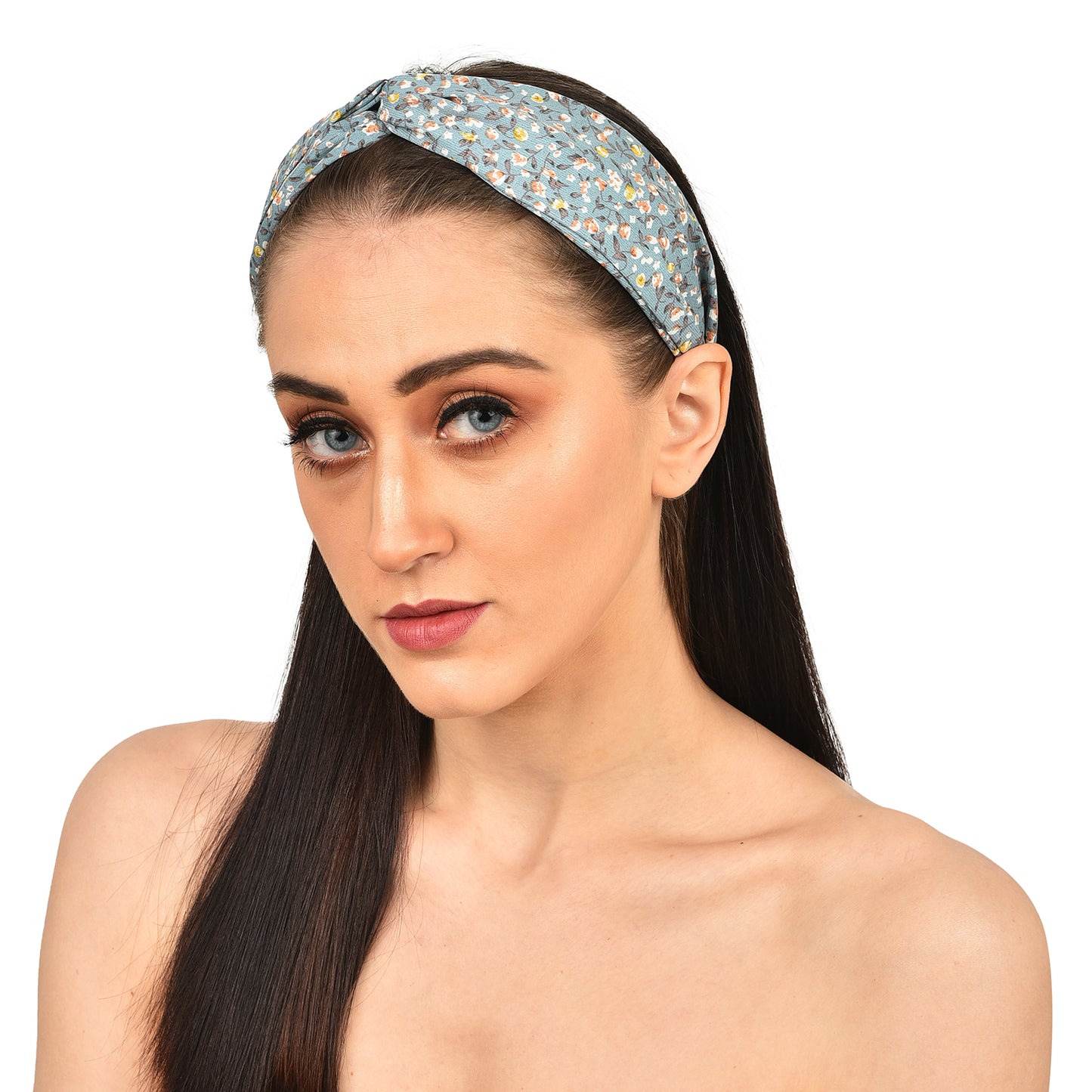 Vogue Hair Accessories Blue Small Floral Fabric Hairband