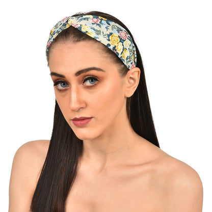 Vogue Hair Accessories Printed Fabric Knot Metal Hairband Headband for Women and Girls