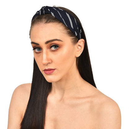 Vogue Hair Accessories Blue Diagonal Fabric Hairband