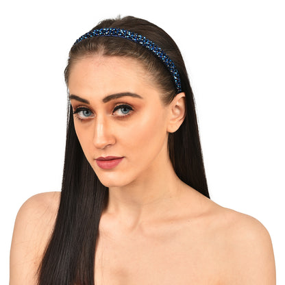 Vogue Hair Accessories Crystal Beaded Plastic Fancy Party Wedding Hairband For Girls