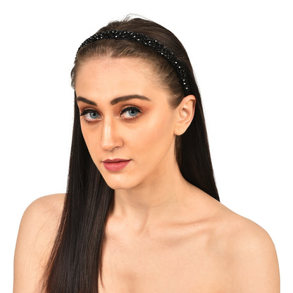 Vogue Hair Accessories Black Crystal Hairband