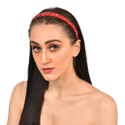 Vogue Hair Accessories Crystal Beaded Plastic Fancy Party Wedding Hairband For Girls