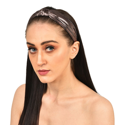 Vogue Hair Accessories Solid Shimmer Fabric Knot Plastic Hairband Headband for Girls and Women (Shimmer)