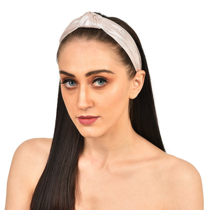 Vogue Hair Accessories Solid Shimmer Fabric Knot Plastic Hairband Headband for Girls and Women (Shimmer)