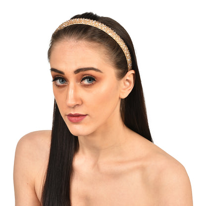 Vogue Hair Accessories Crystal Beaded Plastic Fancy Party Wedding Hairband For Girls