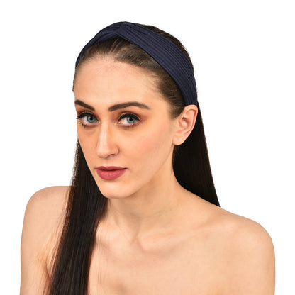 Vogue Hair Accessories Blue Self Lines fabric Headband