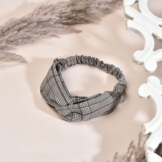 Vogue Hair Accessories Brown Check Cotton fabric Headband