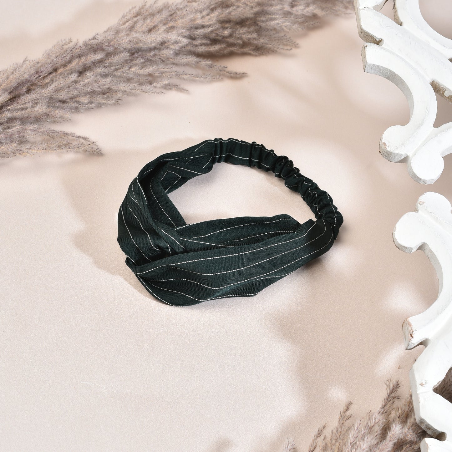 Vogue Hair Accessories Green Self Lines fabric Headband