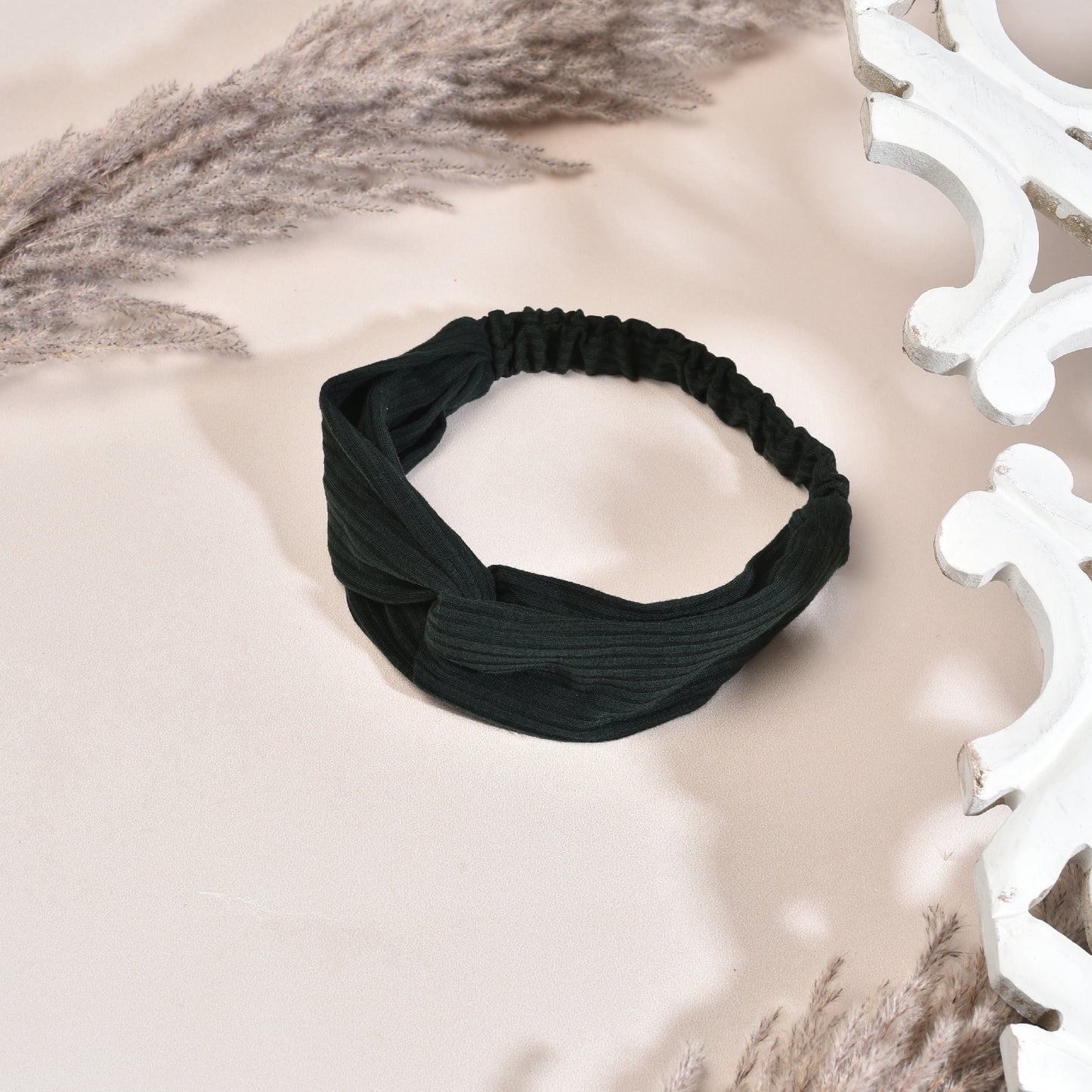 Vogue Hair Accessories Black Self Lines fabric Headband