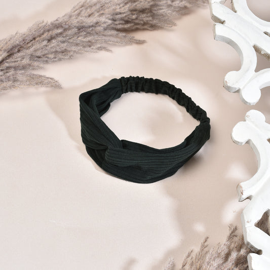Vogue Hair Accessories Black Self Lines fabric Headband
