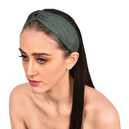 Vogue Hair Accessories Green Self Lines fabric Headband