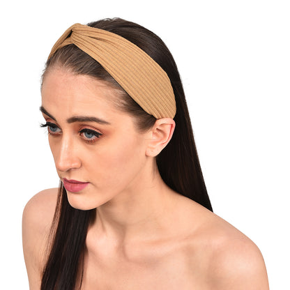 Vogue Hair Accessories Brown Self Lines fabric Headband