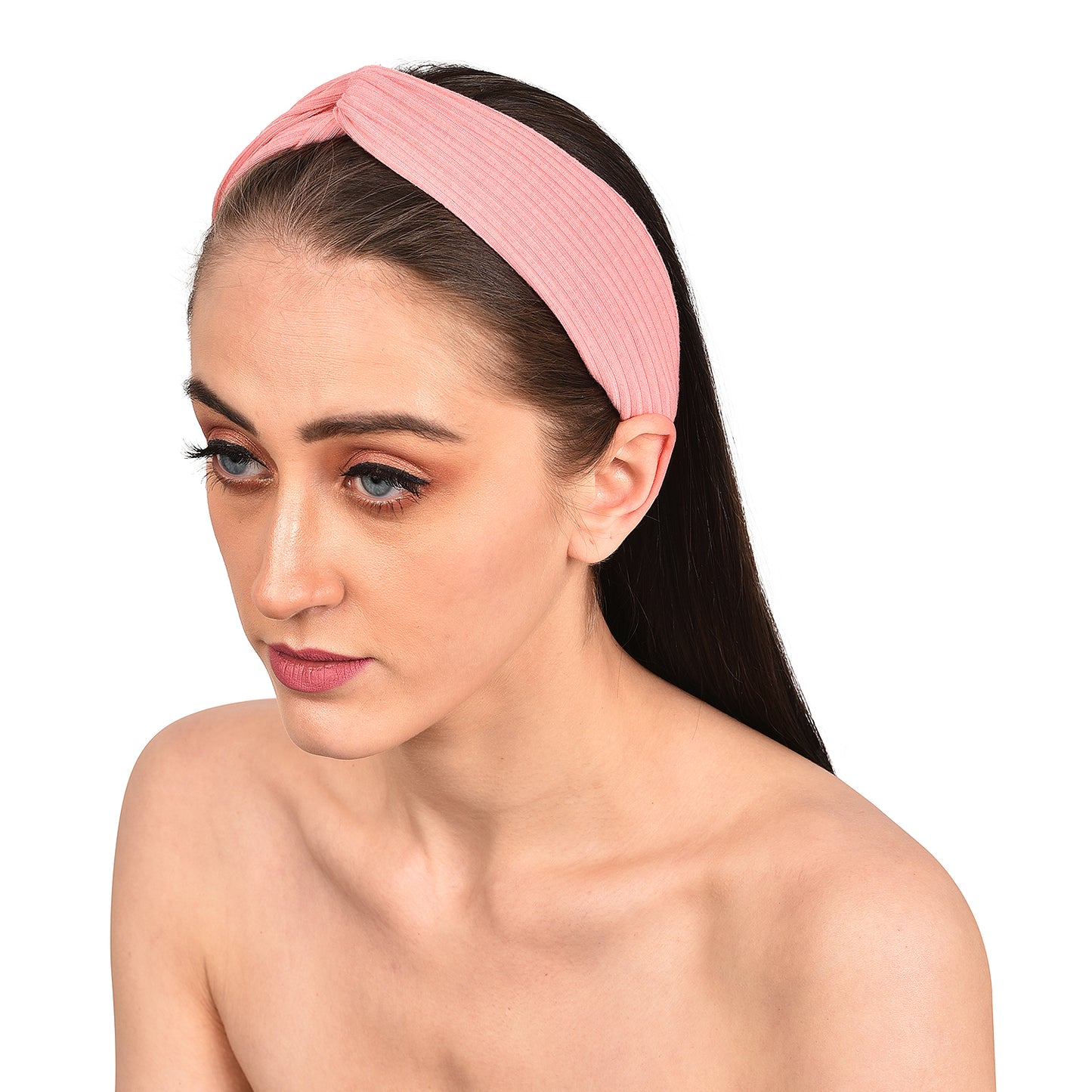 Vogue Hair Accessories Solid Nylon Fabric Knot Stretchable Hairband for Girls and Women, Pack of 1