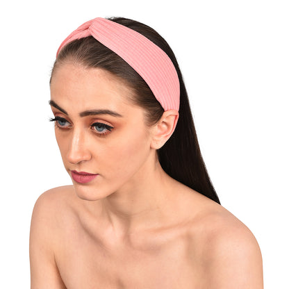 Vogue Hair Accessories Solid Nylon Fabric Knot Stretchable Hairband for Girls and Women, Pack of 1