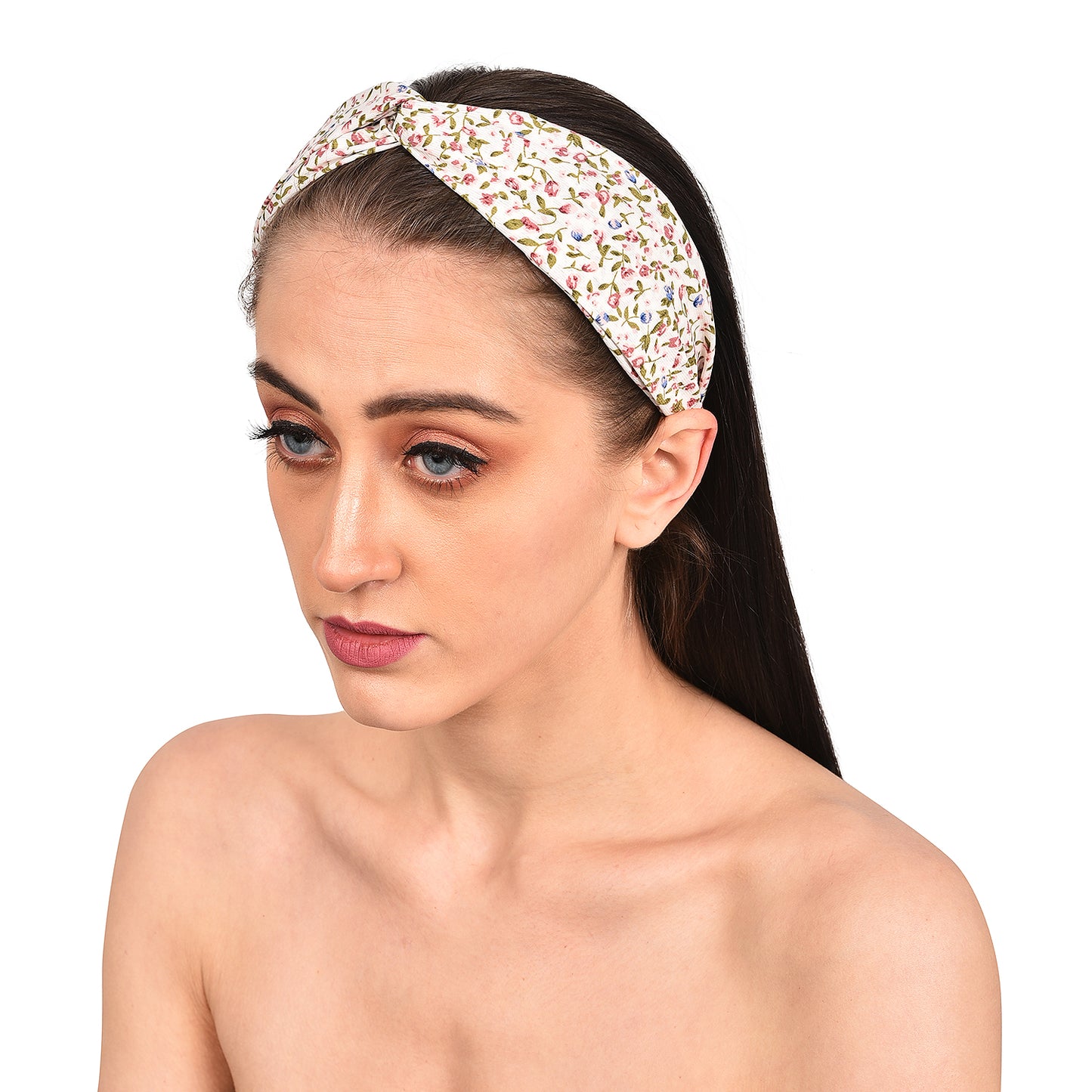 Vogue Hair Accessories Women's Printed Plastic Fabric Knot Metal Hairband for Women, Pack of 1