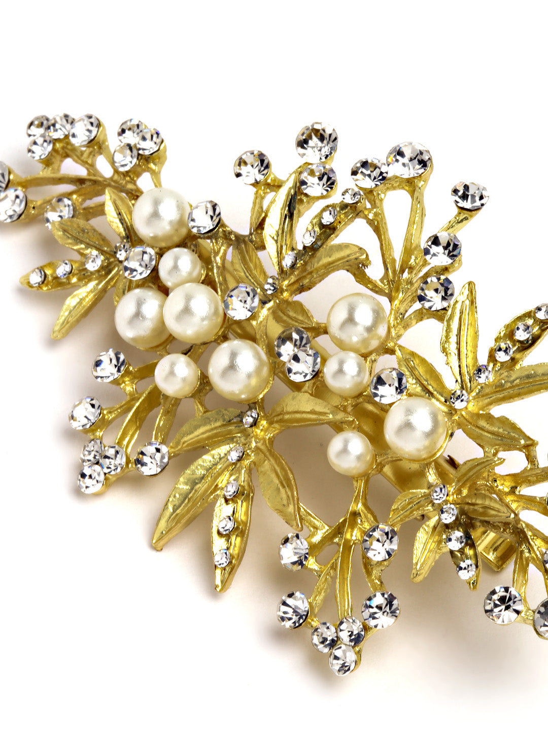 Vogue Hair Accessories Gold-Plated Stone-Studded Hair Pin