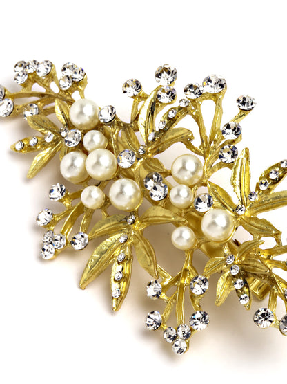 Vogue Hair Accessories Gold-Plated Stone-Studded Hair Pin