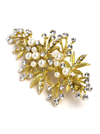 Vogue Hair Accessories Gold-Plated Stone-Studded Hair Pin
