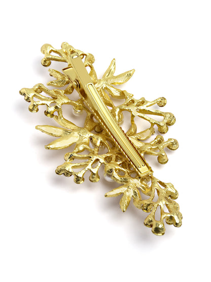 Vogue Hair Accessories Gold-Plated Stone-Studded Hair Pin