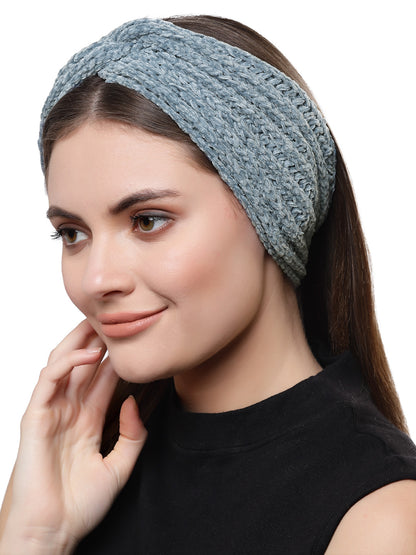 Vogue Hair Accessories Soft Knot Woollen Knitted Warm Head Band Head Wrap Hairband Ear Warmer Hair Accessories for Winters (Lines)