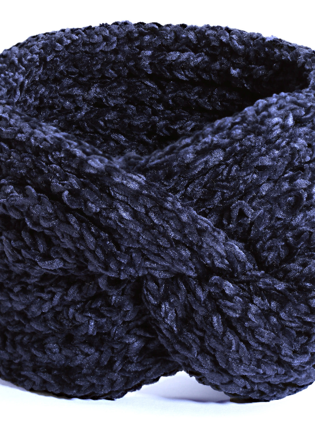 Vogue Hair Accessories Blue Woollen Self Lines Headband