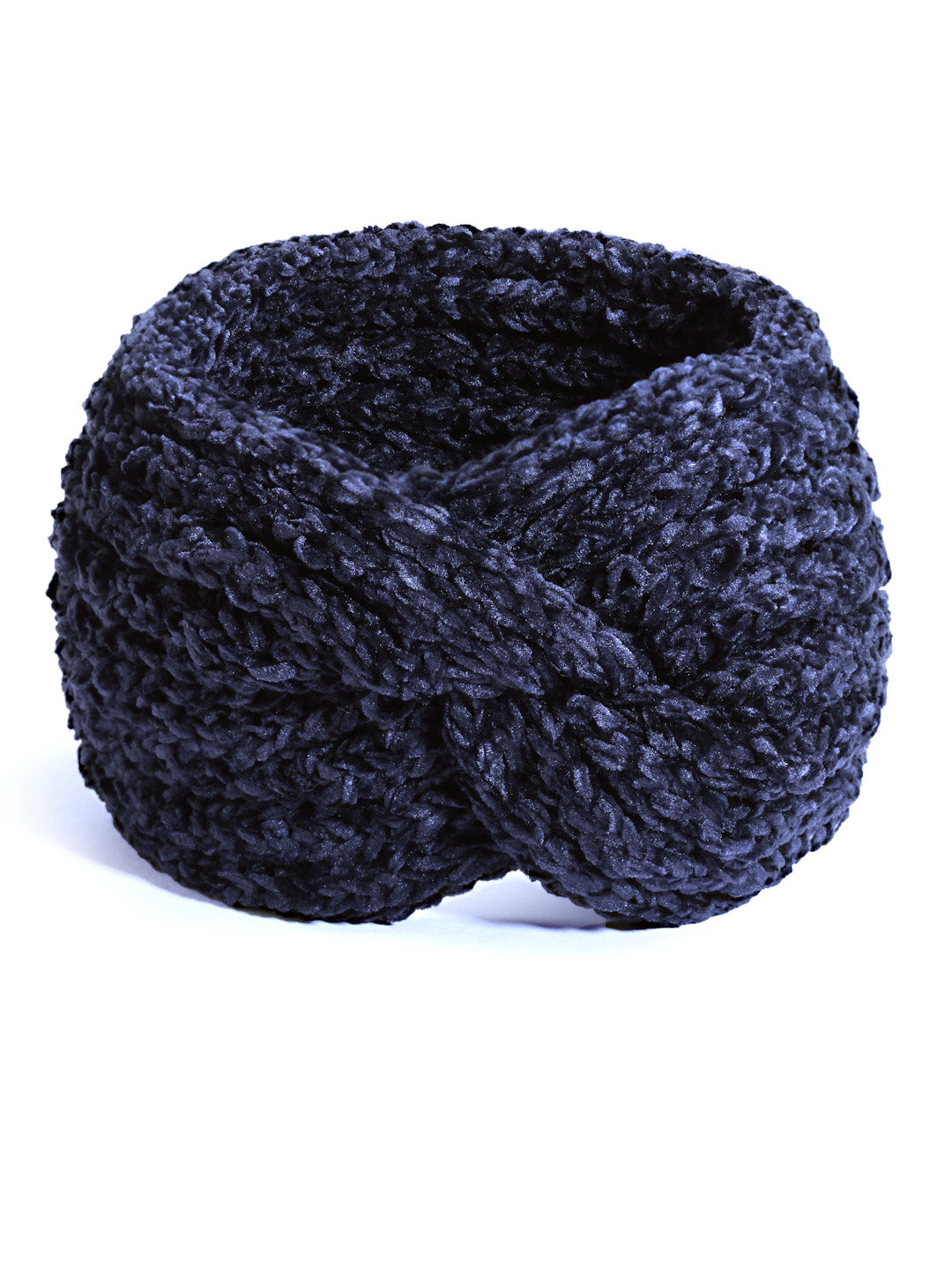 Vogue Hair Accessories Blue Woollen Self Lines Headband