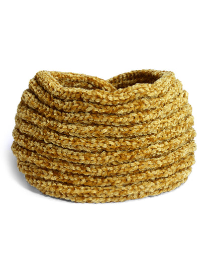 Vogue Hair Accessories Mustard Woollen Self Lines Headband