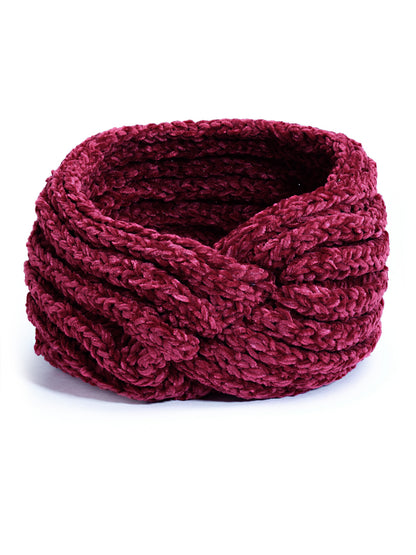 Vogue Hair Accessories Soft Knot Woollen Knitted Warm Head Band Head Wrap Hairband Ear Warmer Hair Accessories for Winters (Lines)