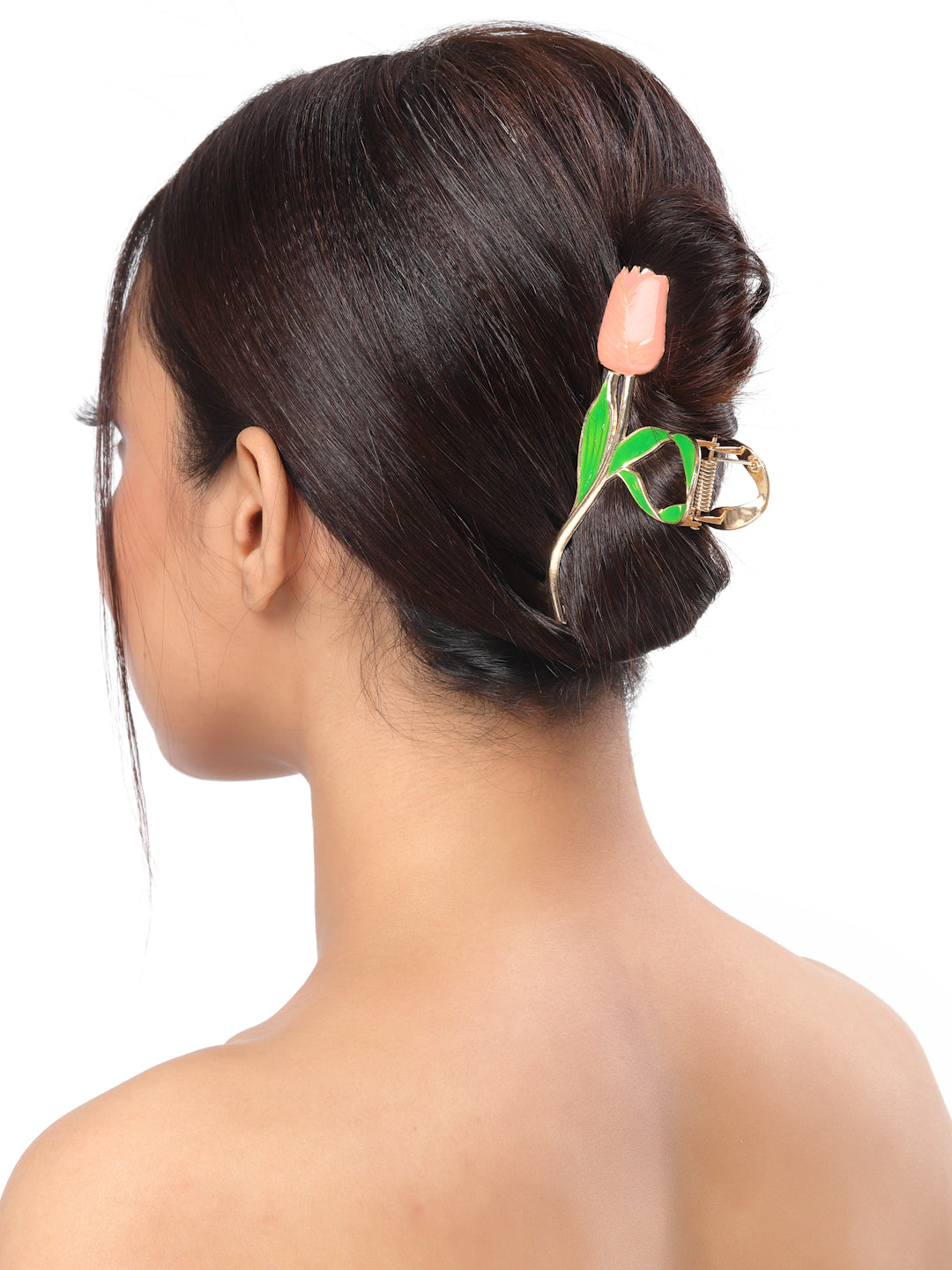 Vogue Hair Accessories Pink And Purple Fancy Party Big Size Clutcher Hair Claw Clip For Girls and Women Set Of 2
