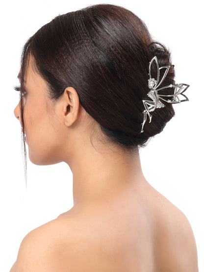 Vogue Hair Accessories Silver Fancy Party Big Size Clutcher Hair Claw Clip For Girls and Women