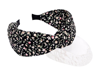 Vogue Hair Accessories Black Small Floral Fabric Hairband