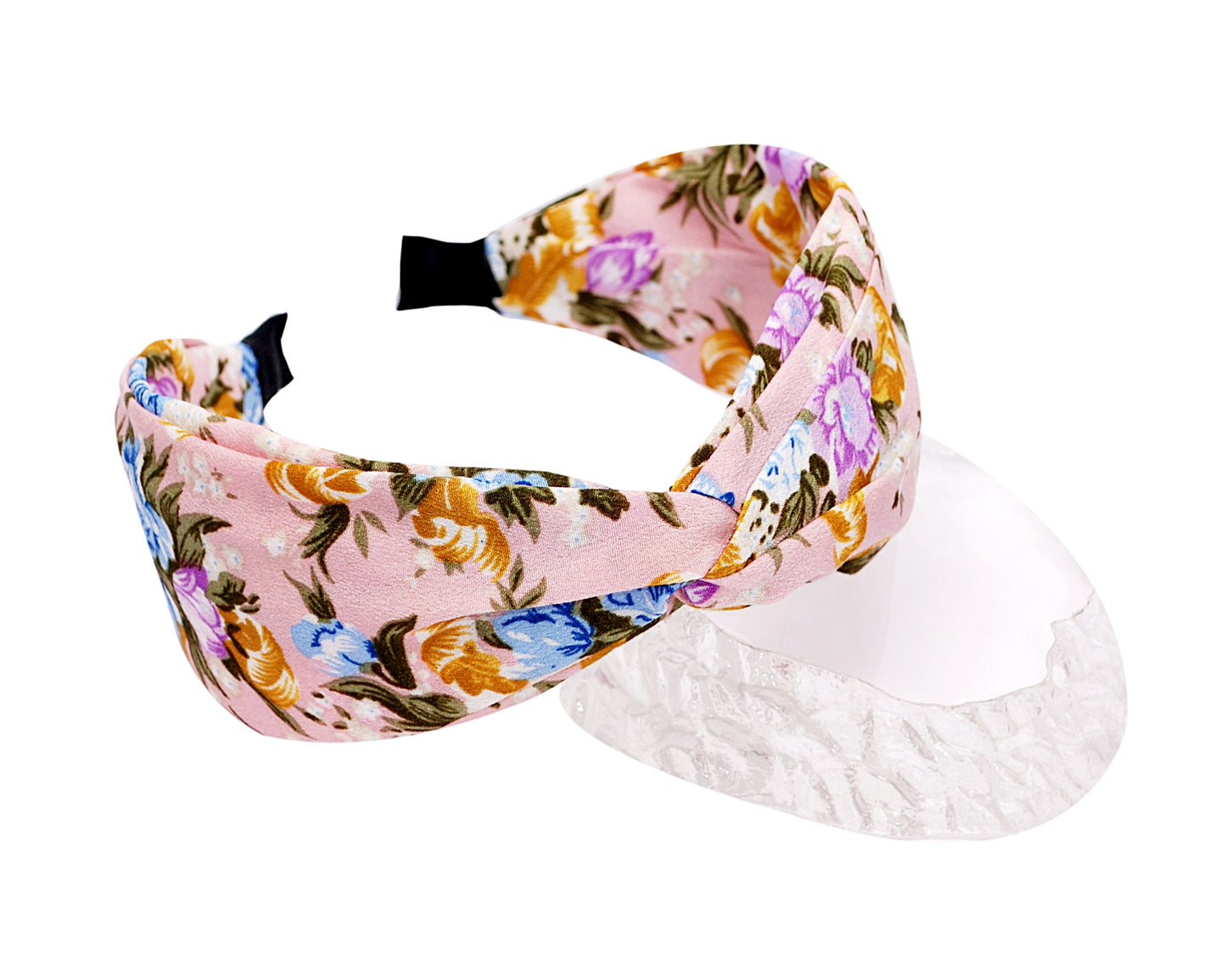 Vogue Hair Accessories Printed Fabric Knot Metal Hairband Headband for Women and Girls