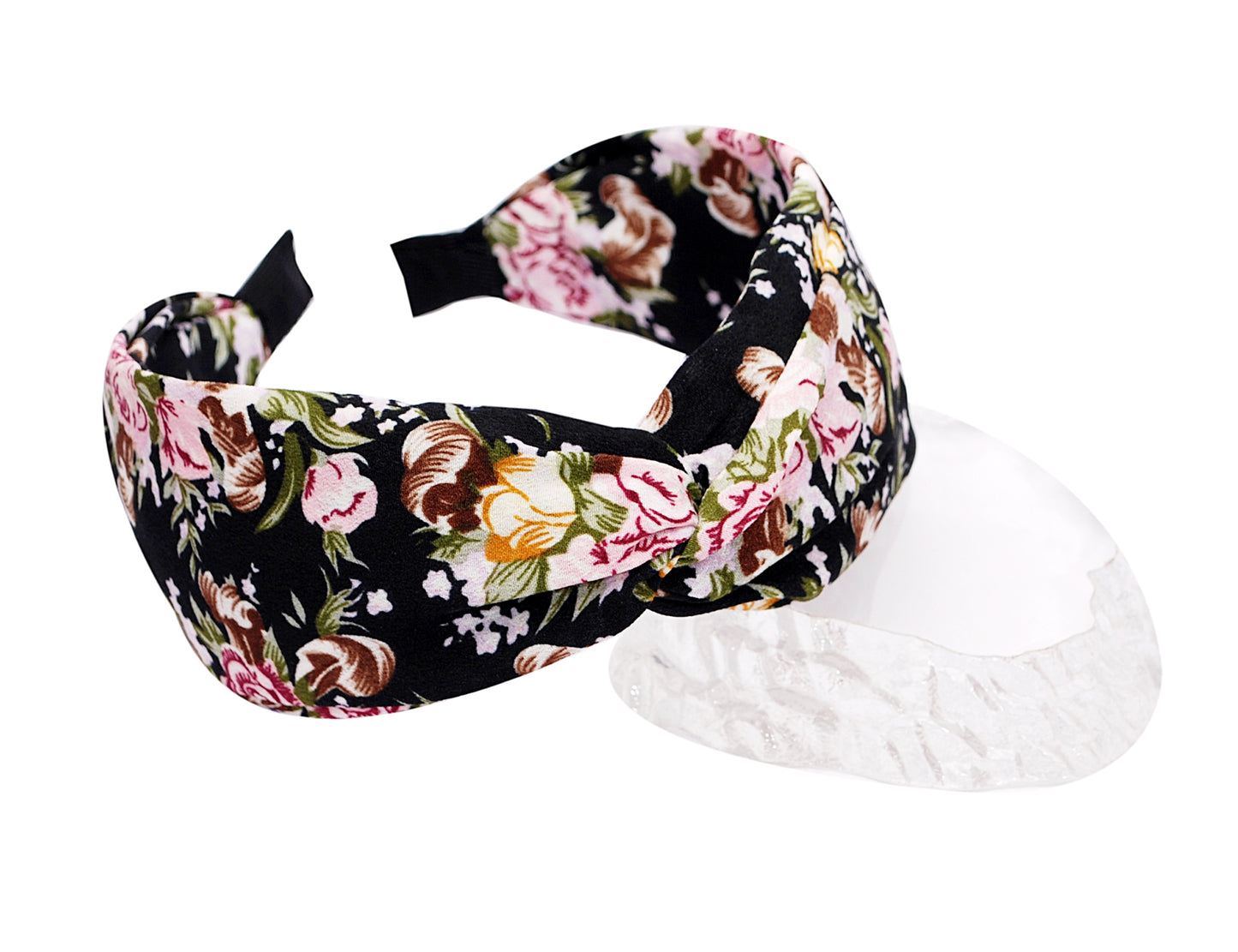 Vogue Hair Accessories Black Floral Fabric Hairband