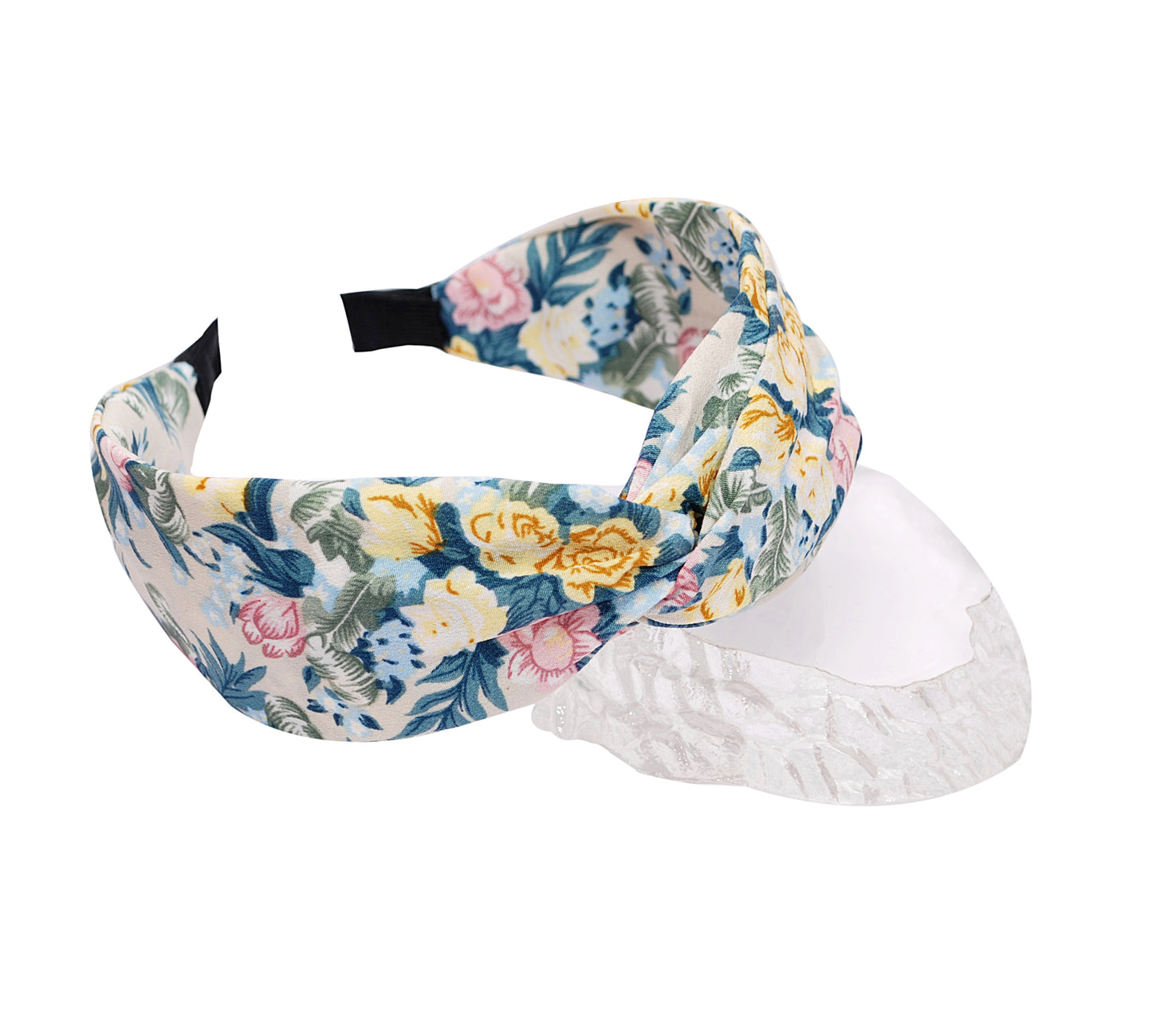 Vogue Hair Accessories Printed Fabric Knot Metal Hairband Headband for Women and Girls