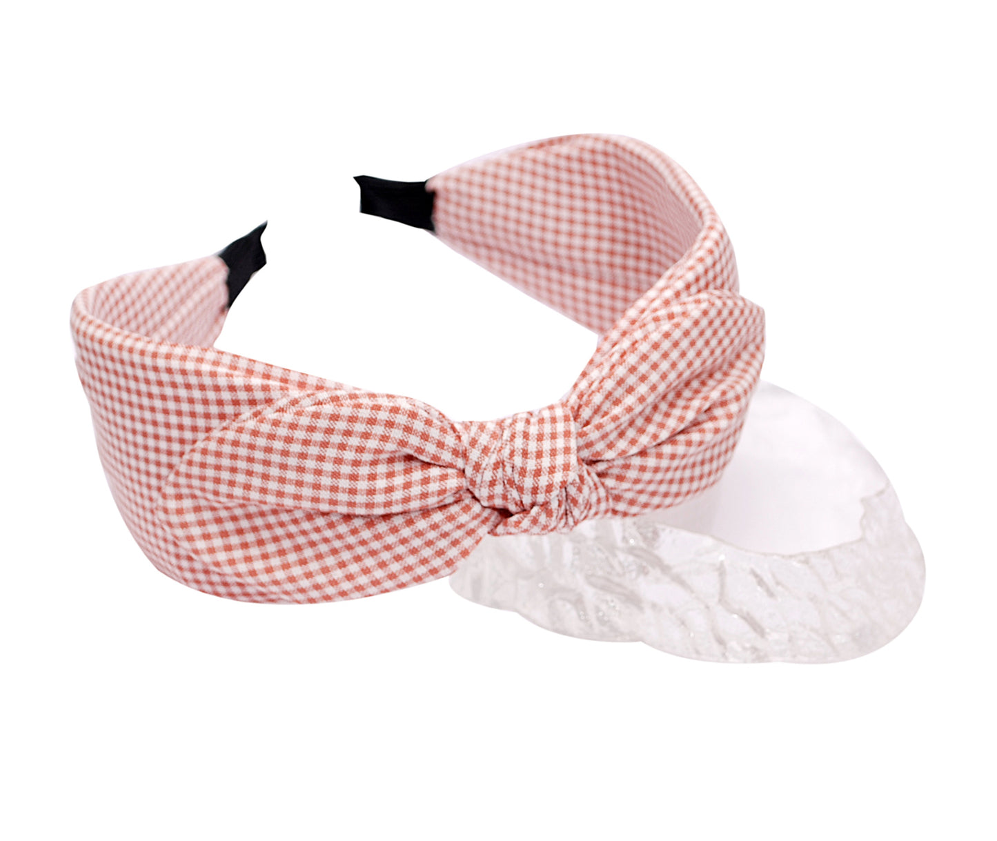 Vogue Hair Accessories Printed Fabric Knot Metal Hairband Headband for Women and Girls (Check Bow)