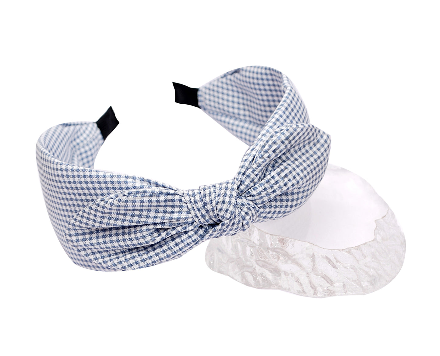 Vogue Hair Accessories Blue Check Bow Hairband