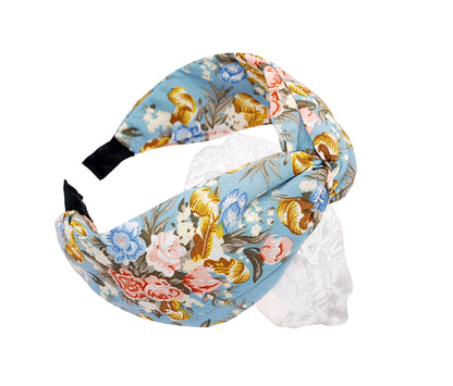 Vogue Hair Accessories Blue Floral Fabric Hairband
