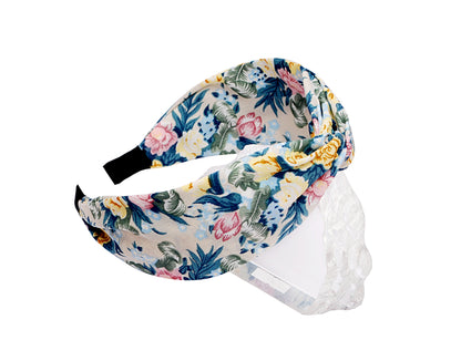 Vogue Hair Accessories Off White Floral Fabric Hairband